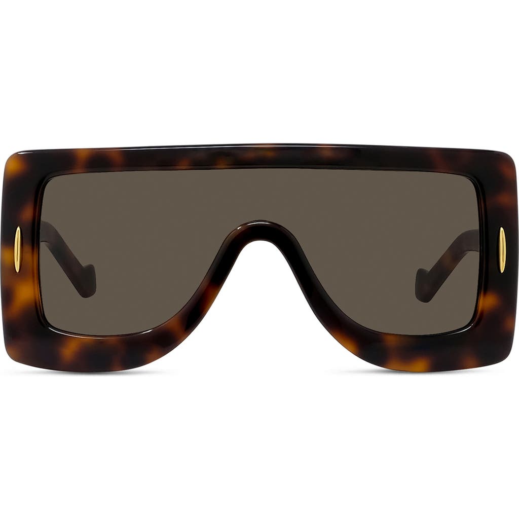 Loewe Chunky Anagram 122mm Square Sunglasses In Dark Havana/brown
