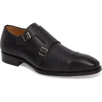 Mezlan Lubrin Double Monk Strap Shoe, Black