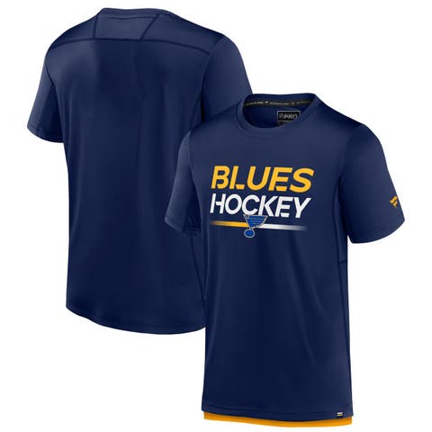 St Louis Blues Shirt Adult Large Gray Short Sleeve Fanatics NHL