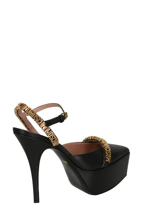 Moschino Platform Ankle Strap Pump In Black