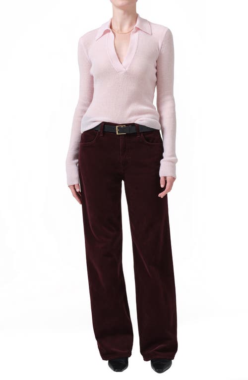 Shop Citizens Of Humanity Annina High Waist Corduroy Wide Leg Pants In Bordeaux