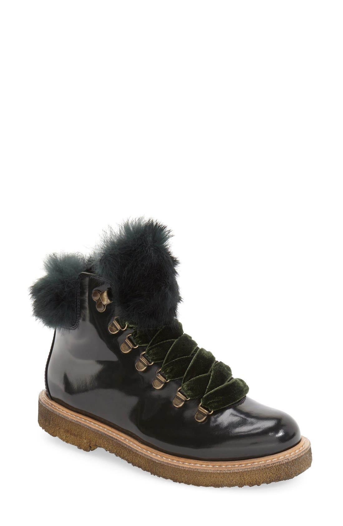 AGL 'Haute' Genuine Rabbit Fur Platform Hiking Boot (Women) Nordstrom