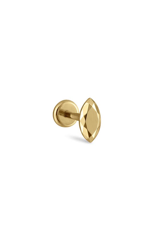 Maria Tash Faceted Marquise Single Threaded Stud Earring In Yellow Gold