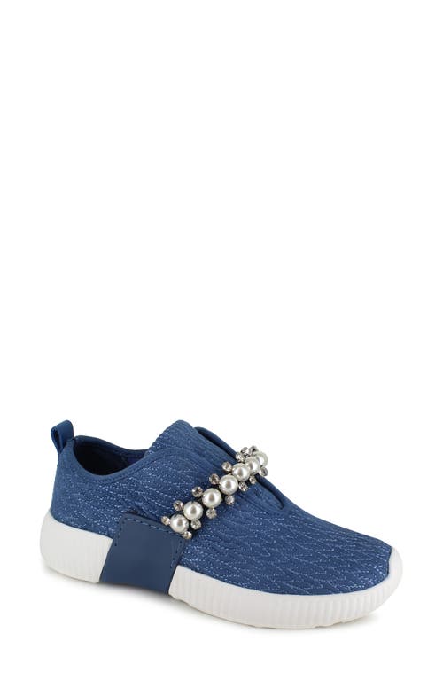 Kenzey Embellished Slip-On Sneaker in Blue Suede