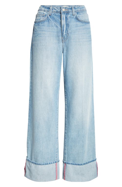 Shop L Agence L'agence Miley High Waist Cuff Wide Leg Jeans In Emerson