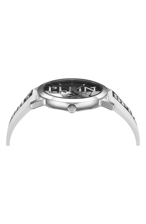 Philipp Plein Sport Three-hand Quartz Silicone Strap Watch, 44mm In White/ip Stainless Steel