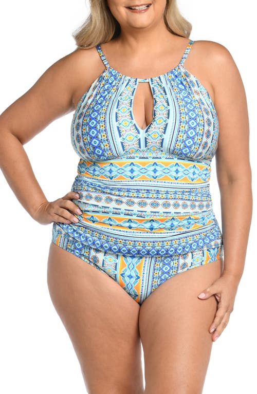 La Blanca Scarf Keyhole Tankini Top Ice Blue at Nordstrom