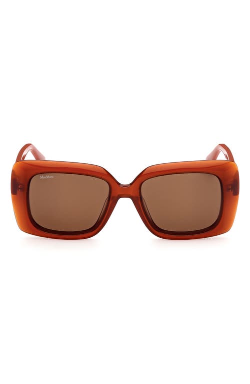 Max Mara 54mm Rectangular Sunglasses in Orange/Brown at Nordstrom