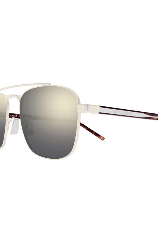 Shop Saint Laurent 56mm Aviator Sunglasses In Ivory