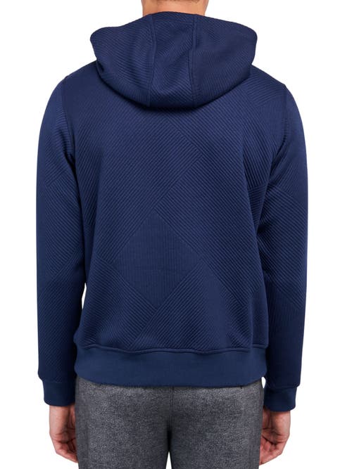 Brooklyn Brigade Solid Quilted Knit Hoodie In Navy