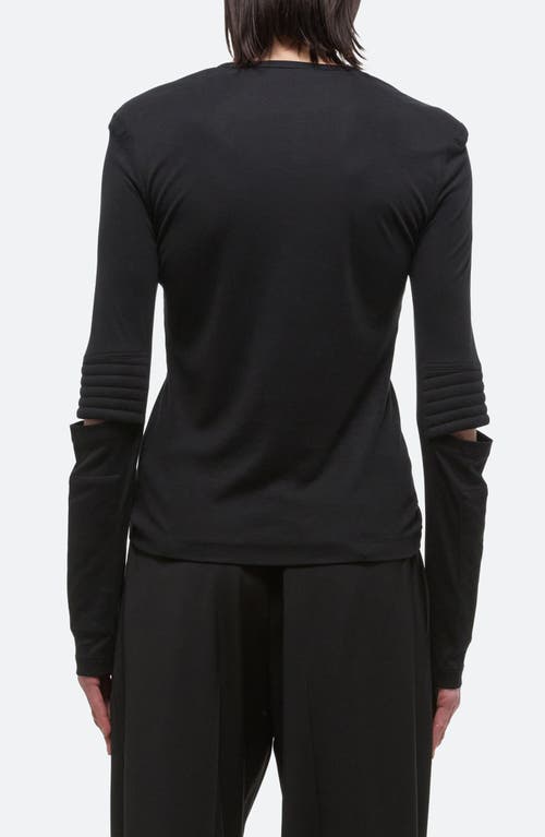 Helmut Lang Astro Crew Silky Long Sleeve T-shirt In Black