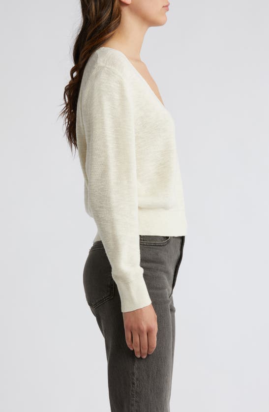Shop Treasure & Bond Shrunken Cotton & Linen Sweater In Ivory Dove