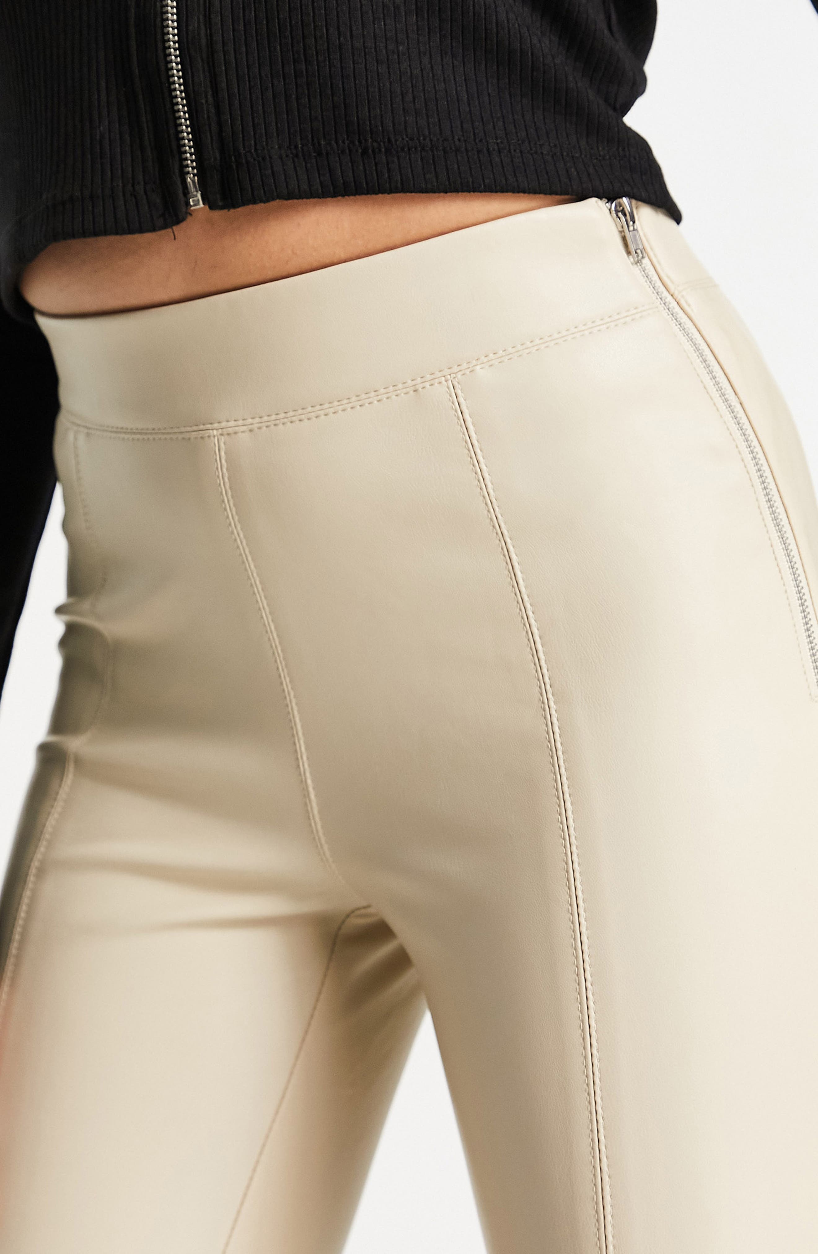 Topshop Sara Faux Leather Skinny Pants 