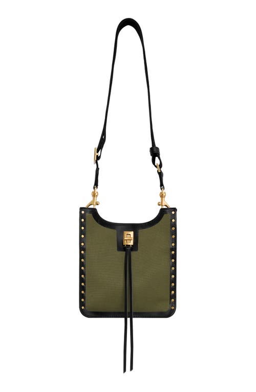 Rebecca Minkoff Small Darren North/South Canvas & Leather Crossbody Bag in Verde at Nordstrom