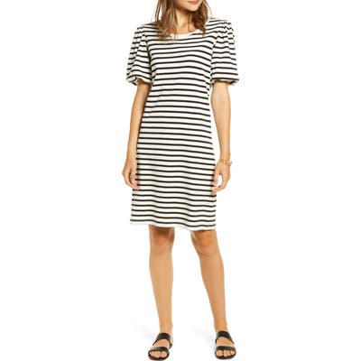 Rachel Parcell Bubble Sleeve T-Shirt Dress, Black (Nordstrom Exclusive)