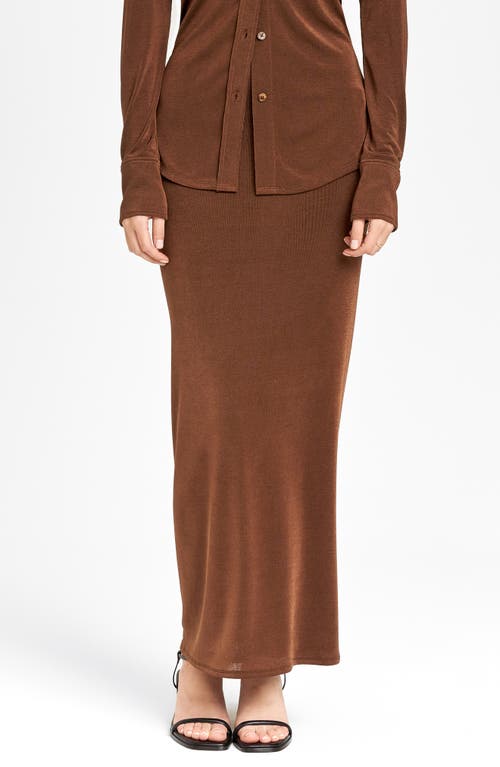 Wayf Knit Maxi Skirt In Brown