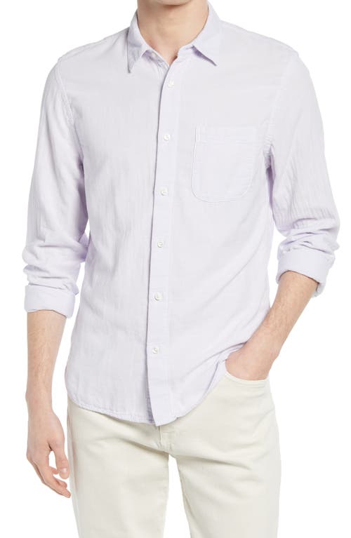 Trim Fit Solid Button-Up Shirt in Lavender