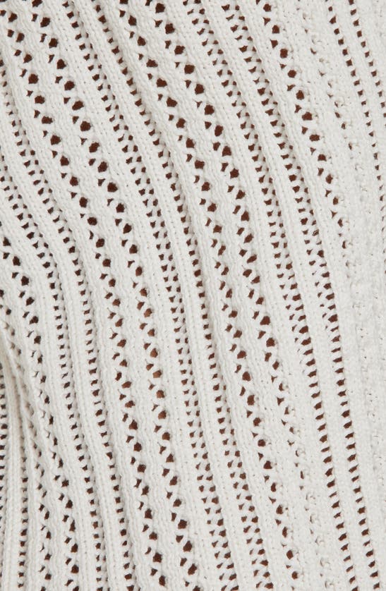 Shop Golden Goose Pointelle Stitch Cotton Cardigan In Antique White