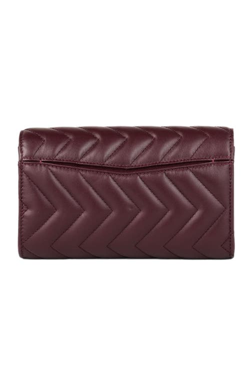 Shop Sandro Leather Crossbody Clutch Bag In Bordeaux