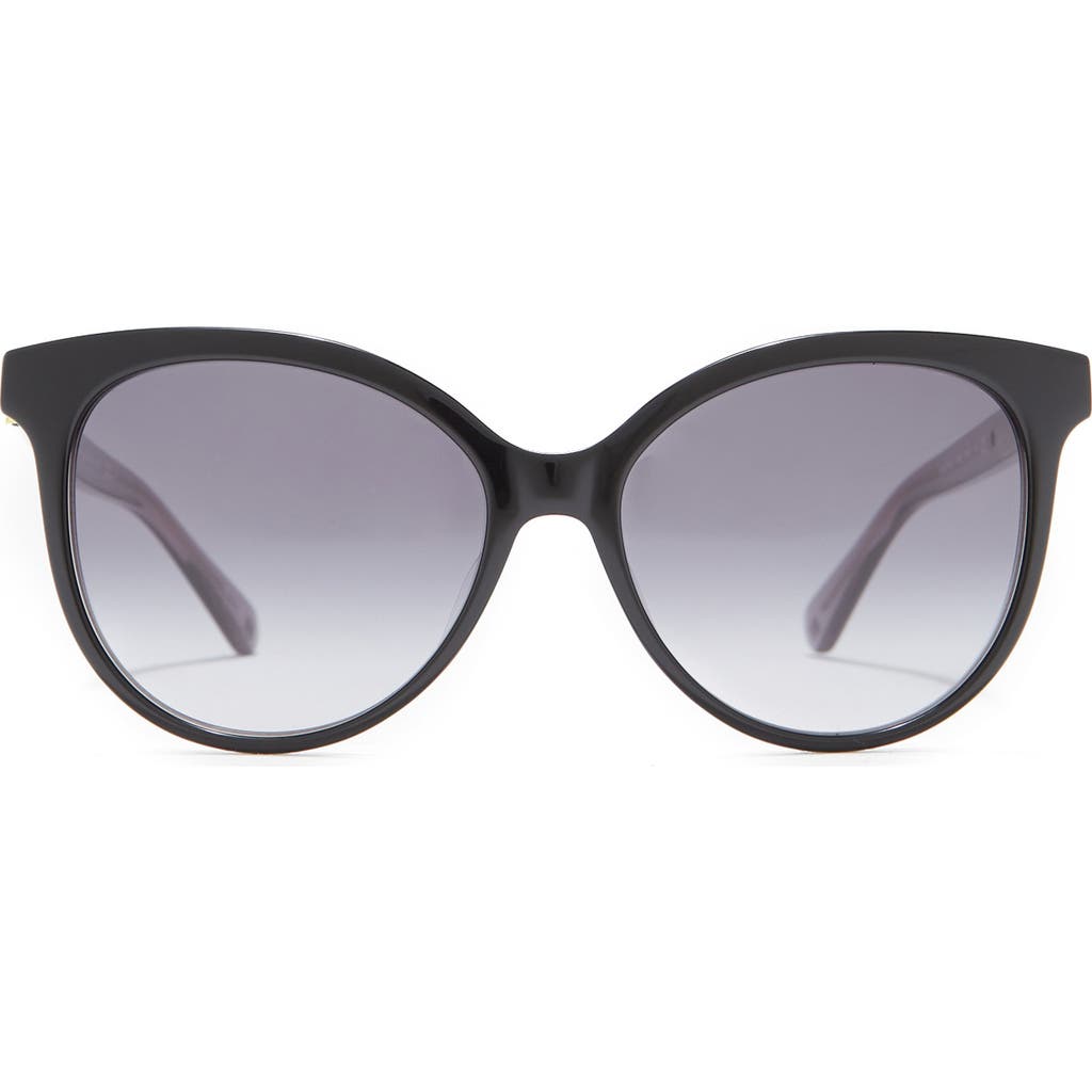 Shop Kate Spade New York Kinsley 55mm Cat Eye Sunglasses In Black/grey Shaded