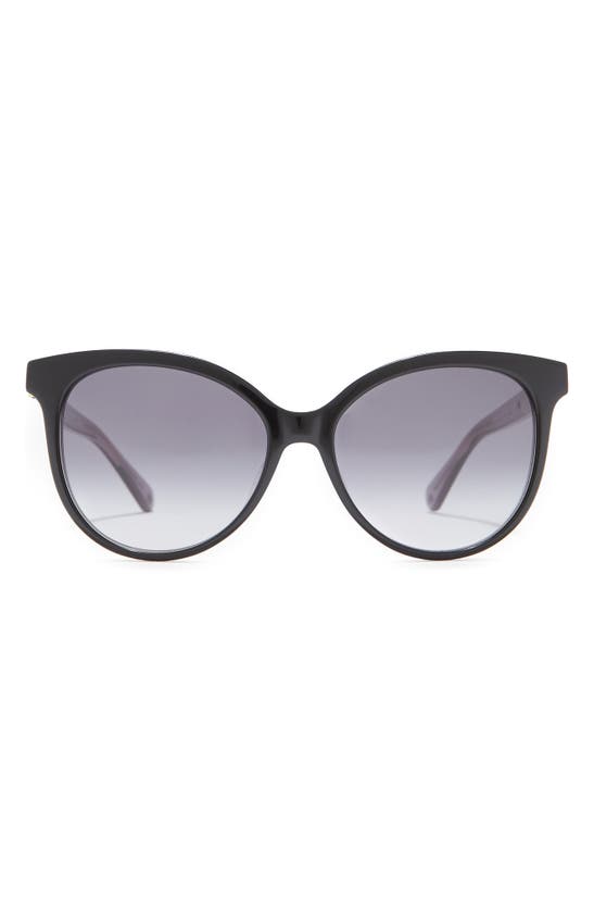 Kate Spade Kinsley 55mm Cat Eye Sunglasses In Black / Grey Shaded