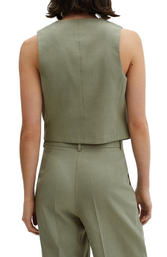 Shop Mango Alicante Vest In Pastel Green