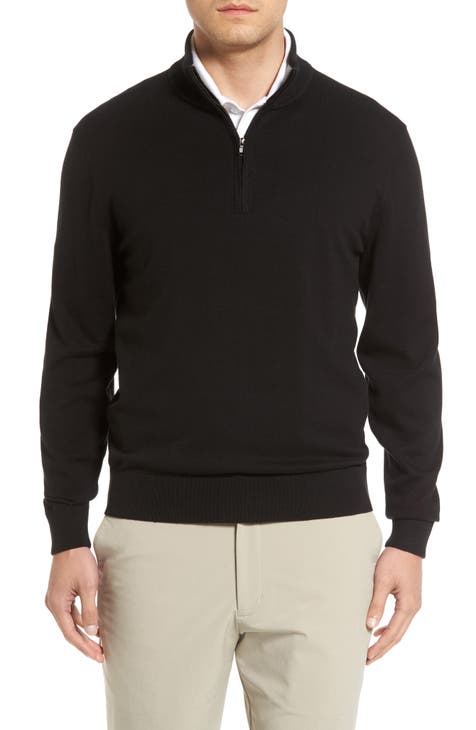 Men\'s Black Big & Tall Nordstrom & Cardigans Zips Sweaters, Quarter 