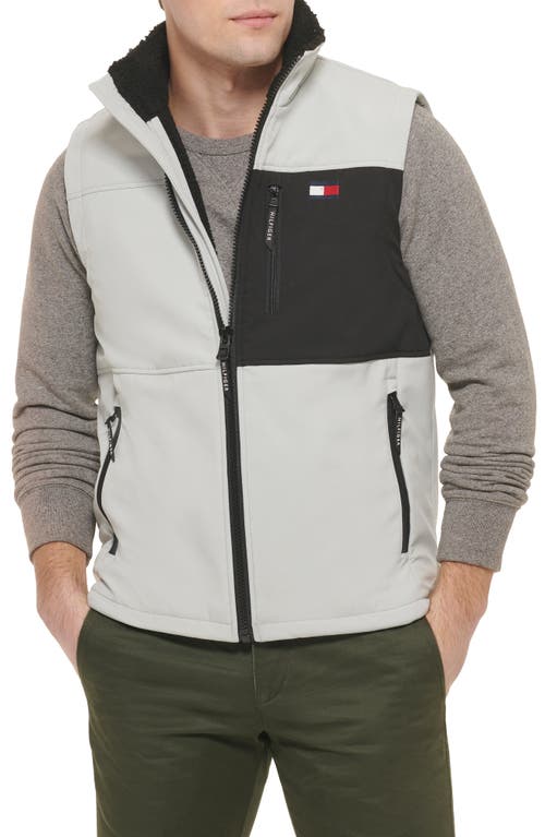 Tommy Hilfiger Water Resistant Faux Shearling Lined Quilted Vest In Ice Combo
