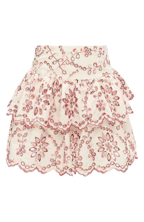 Shop Bardot Junior Kids' Amelia Broderie Skirt In Red/white