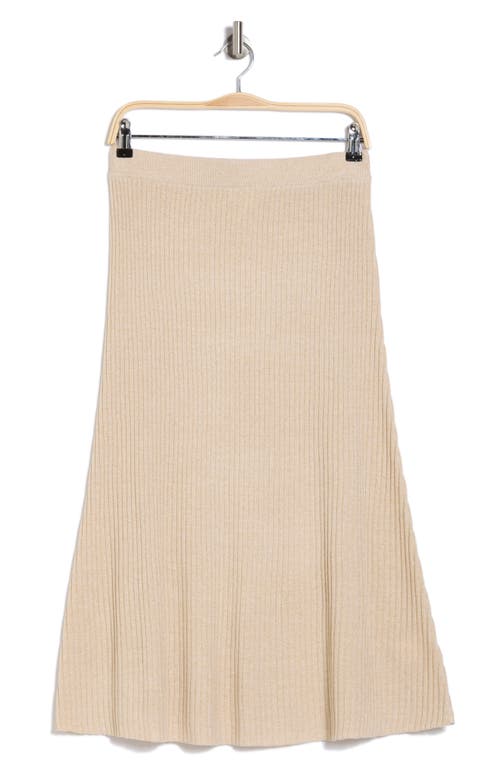 Gemma + Jane Ribbed A-line Sweater Skirt In Khaki Gold