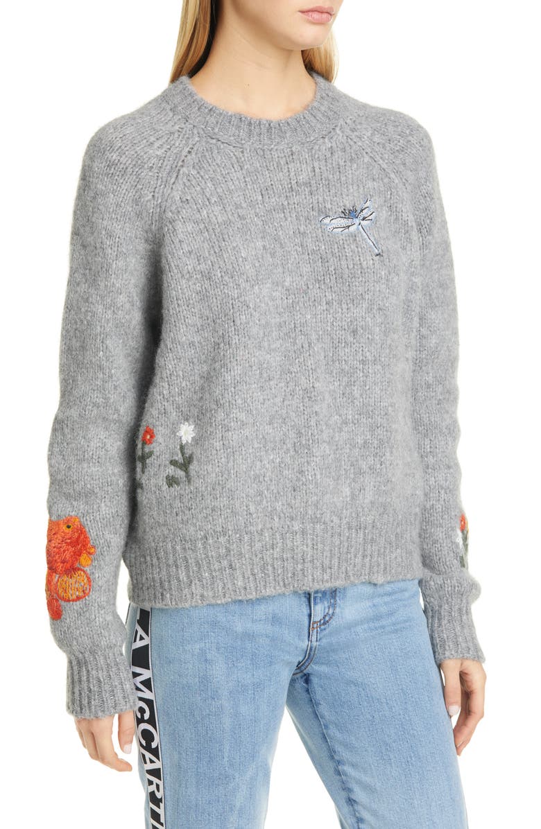 Stella McCartney Embroidered Alpaca & Wool Blend Sweater | Nordstrom