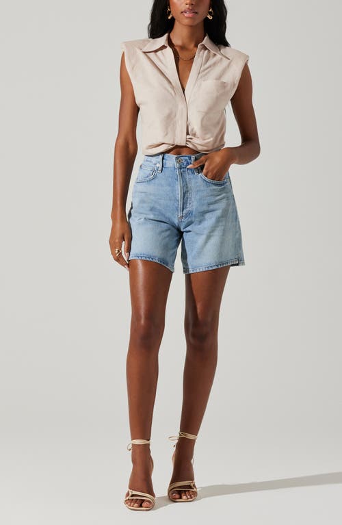 Shop Astr The Label Kathlynn Linen Blend Sleeveless Shirt In Natural