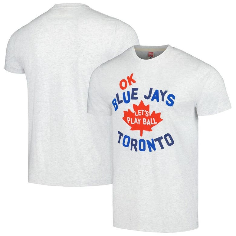 Shop Homage Gray Toronto Blue Jays Doodle Collection Let's Play Ball Tri-blend T-shirt