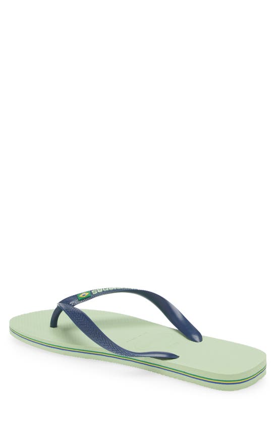 Shop Havaianas Brazil Logo Flip Flop In Citronella