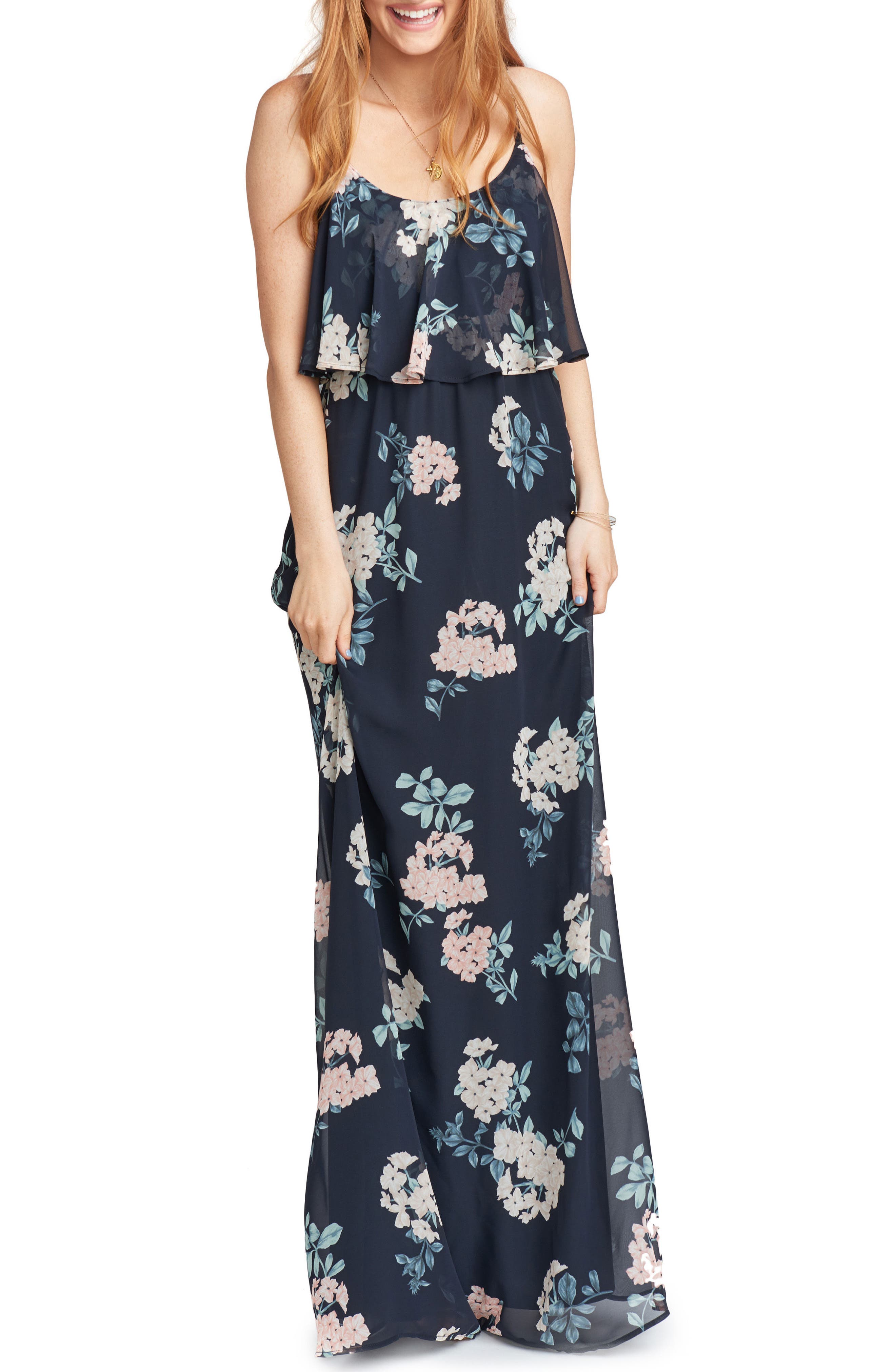 caitlin cold shoulder chiffon gown