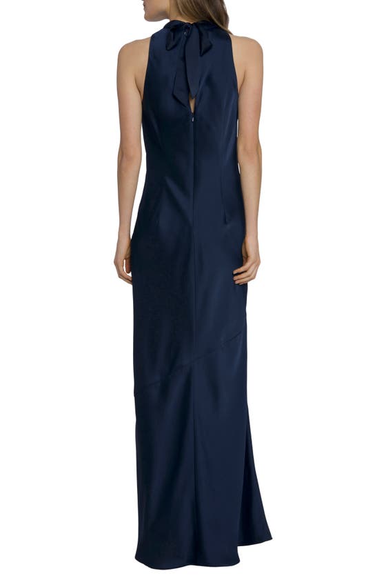 Maggy London Sleeveless Cowl Neck Gown In Navy Blazer
