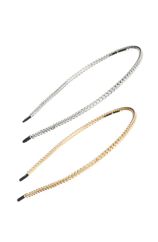 Tasha Assorted 2-pack Chain Link Headbands In Multi