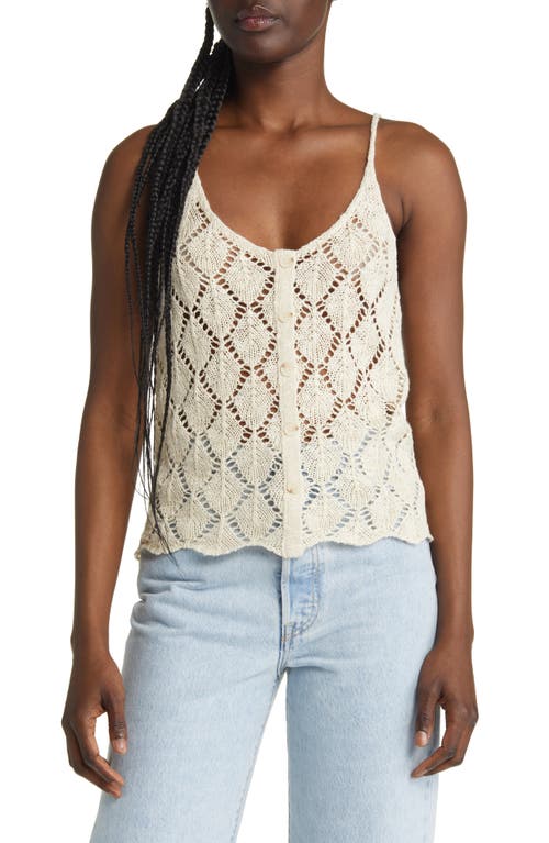 BB Dakota by Steve Madden Out West Pointelle Sweater Tank in Unbleached