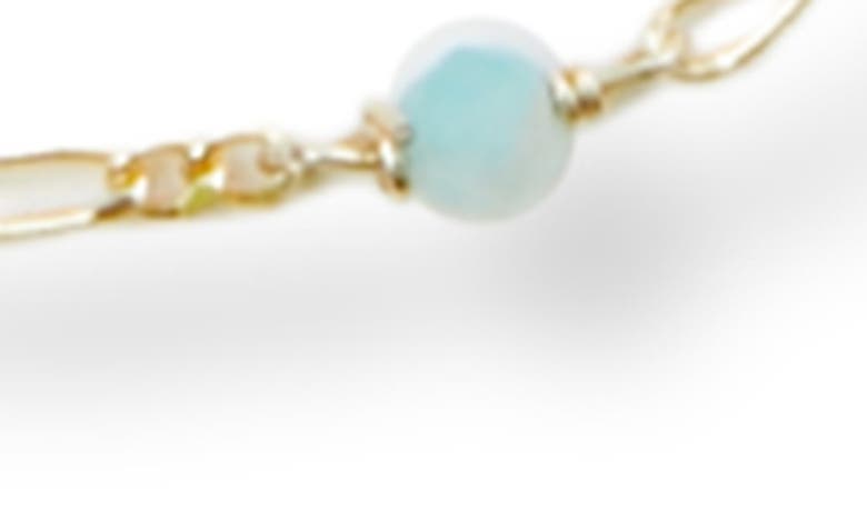 Shop Argento Vivo Sterling Silver Amazonite Figaro Chain Bracelet In Gold