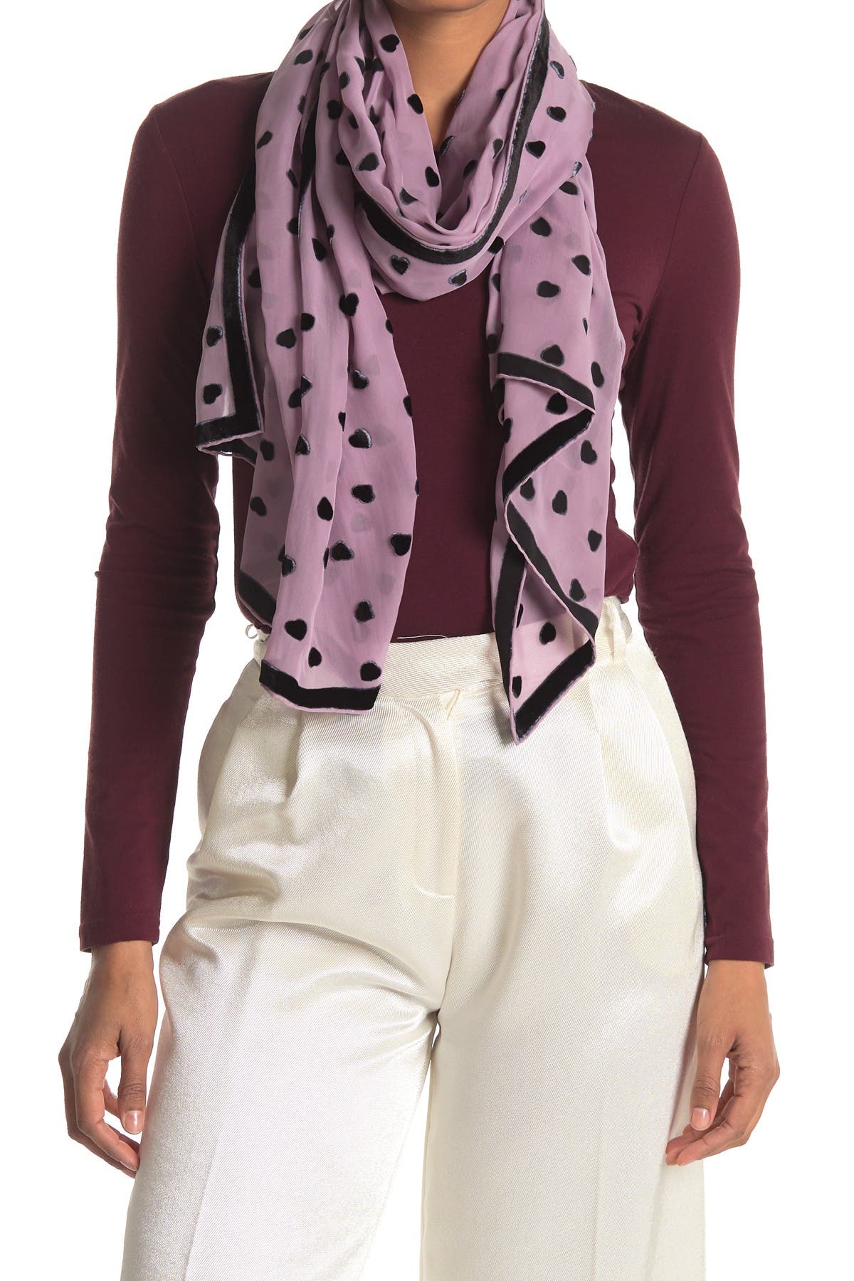Valentino Heart Stole Scarf In Absolute Rose