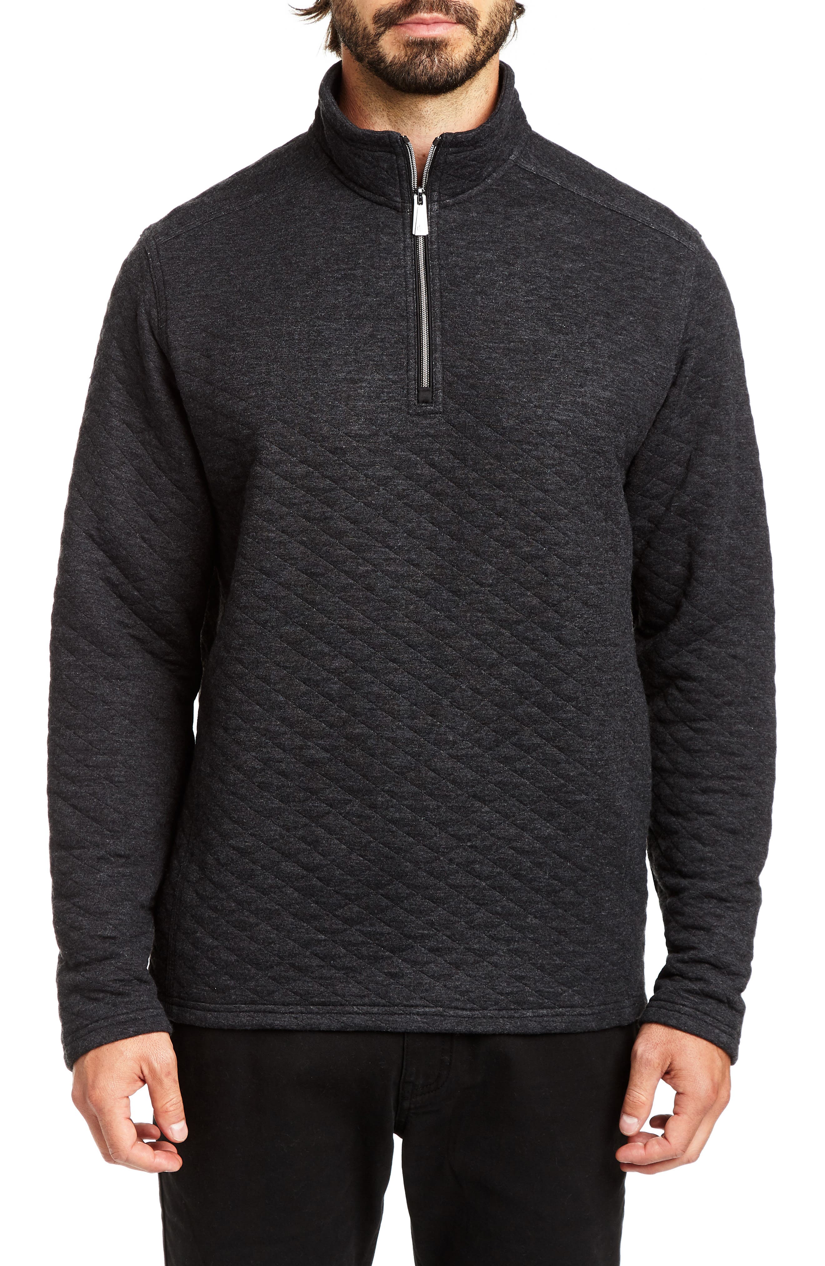 diamond quilted full zip jacket