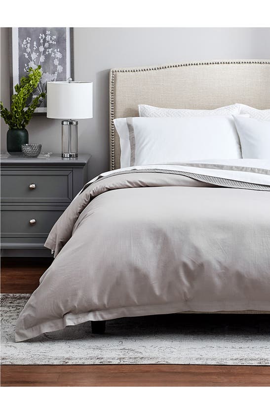 Shop Boll & Branch Signature Hemmed Duvet Set In Pewter