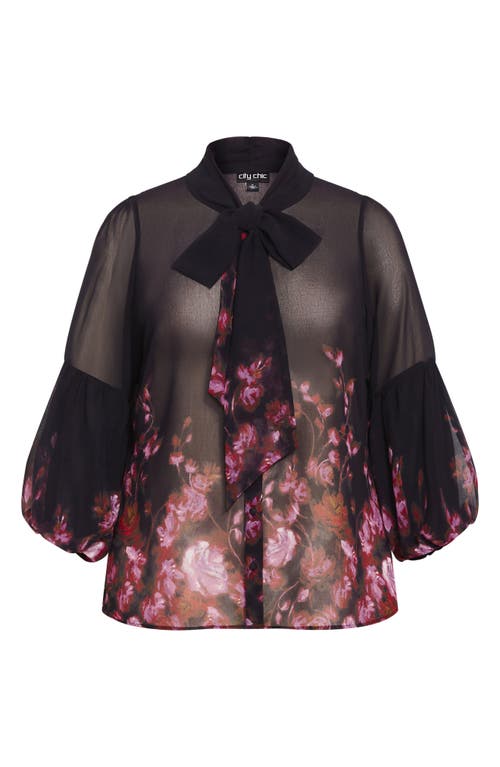 Shop City Chic Romance Sheer Button-up Top In Modern Romance