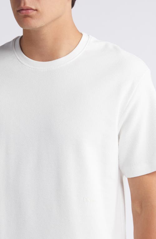 Shop Frame Solid Jacquard Cotton T-shirt In Off White