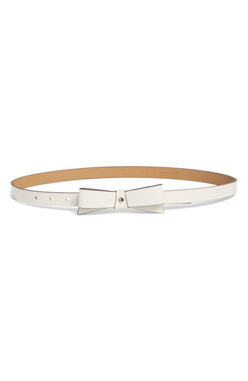 Kate Spade New York Bow Belt With Spade In White