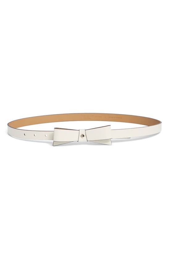 Kate Spade Bow Belt With Spade In White