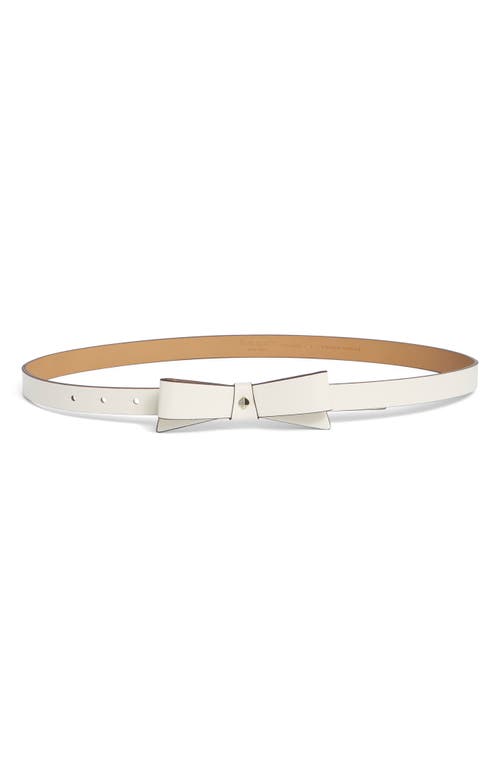 Shop Kate Spade New York Bow Belt With Spade In Cream/pale Polished Gold
