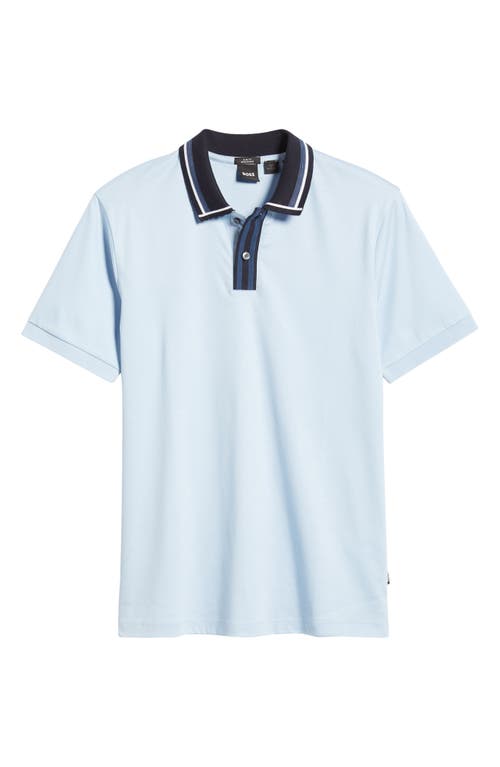 Shop Hugo Boss Boss Phillipson Cotton Polo In Light Blue