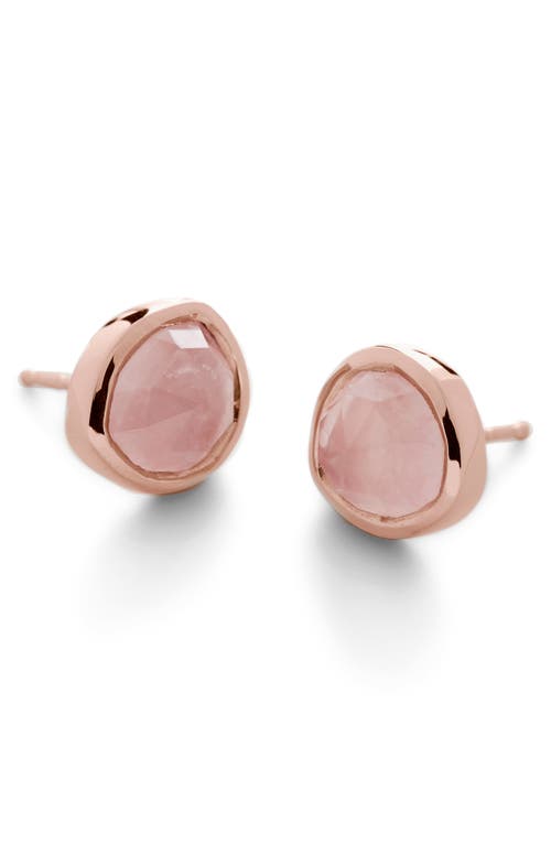 Monica Vinader 'siren' Semiprecious Stone Stud Earrings (nordstrom Exclusive) In Rose Quartz/rose Gold