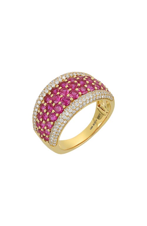 Bony Levy El Mar Wide Ring in 18K Yellow Gold - Diamond Ruby at Nordstrom, Size 6.5